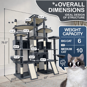 Elegant Eco-friendly Velvet <strong>Cat</strong> Tree Natural Sisal <strong>Scratching</strong> <strong>Posts</strong> Multi Level Durable Climbing Frame <strong>for</strong> <strong>Large</strong> <strong>Cats</strong> Indoor - Product Image 6