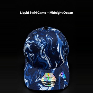 Gorra de Golf Azul Marino con Camuflaje, Diseño Digital Impermeable con Efecto Ondulado, 5 Paneles, Perforaciones Láser, Visera Curva Transpirable, para Hombre y Mujer - Product Image 2