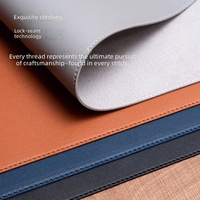 Grand tapis de souris grande taille en similicuir suédé avec bords cousus, protection de bureau pour ordinateur portable, clavier et écriture