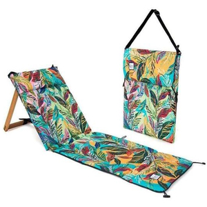 Personalizar ligero compacto <span class=keywords><strong>plegable</strong></span> de <span class=keywords><strong>madera</strong></span> al aire libre Picnic respaldo Mat silla <span class=keywords><strong>tumbona</strong></span> con correa para Camping playa Parque viaje - Product Image 1