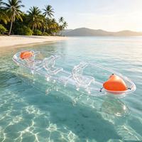 Kayak transparent en polycarbonate pour 3 personnes, canoë transparent en polycarbonate, kayak familial pour la navigation en mer, lac, sports nautiques