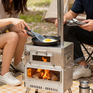 Poêle à bois pliable pour tente d'extérieur, poêles de camping avec cheminée pour la pêche hivernale, poêles portables pour tente - Product Image 4