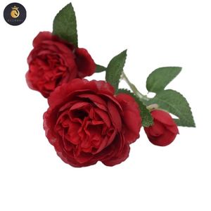 Precio barato suministro de seda blanco naranja azul Rosa negro tacto REAL 3 tenedores <span class=keywords><strong>flores</strong></span> de peonías artificiales para decoración de interiores - Product Image 1
