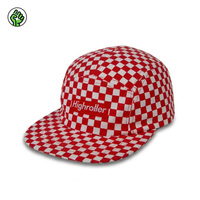 Casquette en toile à 5 panneaux Red Square avec broderie à carreaux, style hip-hop, sport, mode, sports de plein air, voyage, ski, unisexe, casquette de camping