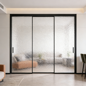Porte coulissante en aluminium pour chambre à coucher <span class=keywords><strong>GUAPO</strong></span>, double vitrage, verre trempé, durable, isolation phonique, étanche, coupe-vent - Product Image 5