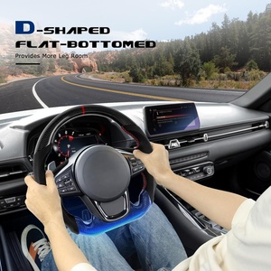 Volante de Fibra de Carbono Real para Toyota GR Supra 2019-<span class=keywords><strong>2022</strong></span>, Volante Deportivo en Forma de D con Cuero Nappa Perforado y Base Plana - Product Image 5