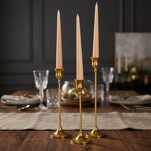 Hot Sale Metal <b>Brass</b> <b>Candlestick</b> <b>Holder</b> Stand for Dinner Christmas Home Living Room Decor with Candlelight Effect - Product Image 4