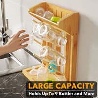 Usine personnalisé bambou gain de place cuisine porte-bouteilles organisateur pour bébé biberon étendoir sèche-linge accessoires de stockage