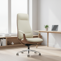Chaise de bureau de direction en cuir effet bois, design moderne, chaise pivotante ergonomique avec hauteur réglable, certifiée BIFMA