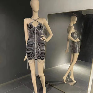 <span class=keywords><strong>QUEENS</strong></span> GOWN Mini robe courte robe noire gland chérie défilé de mode robe de scène - Product Image 1