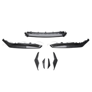 Dry Carbon Fiber Front Bumper Chin Lip Fins Spoiler Winglet <b>Splitter</b> Canards Trims for Audi R8 Auto Tuning - Product Image 2