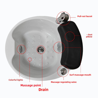 Bassin de pédicure professionnel pour salon de beauté, lavabo rond, SPA, bol de pédicure, spa pour les pieds avec plomberie, bassin de pédicure portable