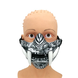 ฮาโลวีนหน้ากากญี่ปุ่น Latex ครึ่งหน้าปีศาจคอสเพลย์เครื่องแต่งกายหน้ากากอัดลมสําหรับชายเด็ก - Product Image 2