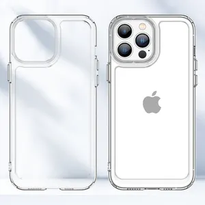 IPhone用透明携帯電話ケース11 12 13 Pro 14 15 Plus Max Cover Candytpuソフトケース耐衝撃性3色