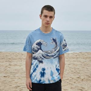 Camiseta de moda al por mayor, estilo vintage, lavado ácido, precio bajo, TKAN916D, ropa urbana, algodón grueso, corte holgado, color degradado, para hombre - Product Image 1