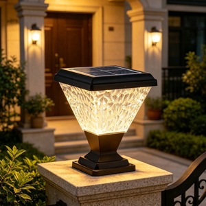 Lampe solaire carrée à capteur de mouvement pour extérieur, jardin, cour, pelouse, idéale pour la décoration de portail de villa - Product Image 1