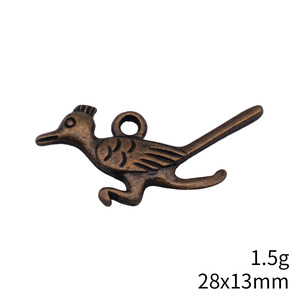 28x13mm, 1,5g, accessorio pendente fai da te color bronzo antico, uccello cucù - Product Image 3