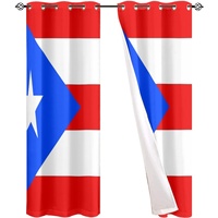 Rideau occultant thermique en polyester recyclable à motif drapeau de Porto Rico, anti-UV, pour mobilier domestique