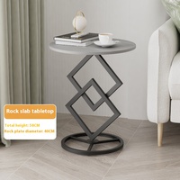 Table basse lumineuse en marbre, moderne et créative, pour petit appartement, table d'appoint simple, canapé d'angle en métal, ensemble de salle à manger