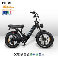 Vélo électrique de style cyclomoteur OUXI Q8 pour trajets urbains, moteur moyeu 250W, batterie amovible 48V 16.7Ah – Entrepôt Italie