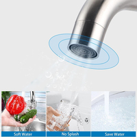 Robinet de lavabo moderne en acier inoxydable brossé à montage sur pont, mélangeur d'eau chaude et froide pour salle de bain d'hôtel et villa