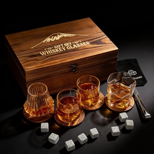 Juego de Vasos de Whisky Reutilizables con Diseño de Montaña Japonesa, 4 Diseños Diferentes, Vaso de Vino, Cubitera de Piedra, <span class=keywords><strong>el</strong></span> <span class=keywords><strong>Mejor</strong></span> Regalo para Festivales - Product Image 2