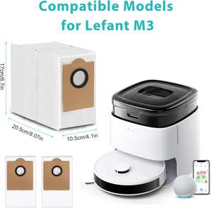 Sacchetto Raccoglipolvere in Fibra Riutilizzabile di Ricambio per <span class=keywords><strong>Robot</strong></span> <span class=keywords><strong>Aspirapolvere</strong></span> <span class=keywords><strong>Lefant</strong></span> M3, Alta Capacità per Uso Domestico - Product Image 3