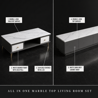 Meuble TV de luxe, table basse combinée, mobilier moderne pour salon, panneau