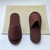 Open Toe Jetable Marron Spa Pas Cher Pantoufle Polyester Airline Pantoufle