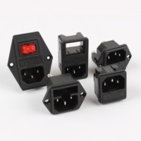 Prise de connecteur d'alimentation ca IEC C14 avec fusible et interrupteur pour connecteur d'adaptateur mâle de machine industrielle