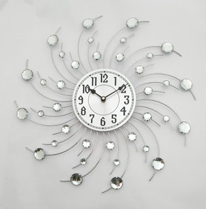 Rose Gold Acrylic Modern Metal Wall <b>Clock</b> Wall <b>Clock</b> Featuring Star Burst - Product Image 2