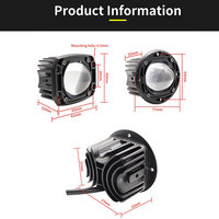 Barre de feux de travail à LED 8D de 3 pouces, 20W, 12V/24V, pour voiture, camion, VTT, 6000K, 4x4