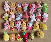 Mini porte-clés en peluche de 7-10 cm et 12-15 cm, jouets en peluche de 3-4 pouces, jouets pour machines à griffes, poupées en peluche