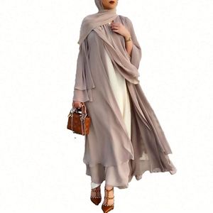 Cheap Floor-Length Woven Woolen Abaya Women Long Sleeves Muslim <b>Islamic</b> Clothing Hijab Casual - Product Image 1