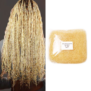 Couleur <span class=keywords><strong>blonde</strong></span> #613 Kinky cheveux humains tresses <span class=keywords><strong>Meches</strong></span> Afro Kinky cheveux humains en vrac pour Locs réparation tressage torsion - Product Image 1