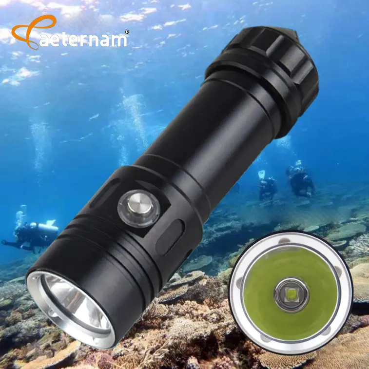 Más potente XHP50.2 L2 100M profesional IP8 impermeable Deep Sea Operation Patrol LED buceo linterna subacuática