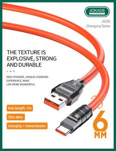 Cable de Datos y Carga Tipo-C JOKADE, 5A de Alta Corriente, Salida Estable, Carcasa de Aleación de Zinc, Cable Ignífugo, Luz LED de Carga - Product Image 2