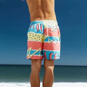 New Design Custom LOGO Print Swim <b>Trunks</b> Polyester Fabric <b>Men</b> Beach Shorts Cool Board Shorts Swimsuit <b>Men</b> - Product Image 3