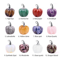 Pendentif Citrouille Chapeau de Sorcière en Améthyste 20mm, Mini Décoration d'Halloween en Cristal pour Terrarium, Jardin Féerique et Ornement Domestique