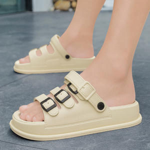 Sandales d'extérieur pour hommes, pantoufles antidérapantes à semelle épaisse et rembourrée, pantoufles douces pour la maison - Product Image 5