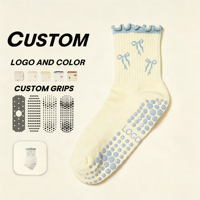 POPSOX Chaussettes de yoga et de Pilates personnalisées de haute qualité, antidérapantes, à compression, tricotées, longueur mi-mollet, avec manchette de maintien, pour le printemps