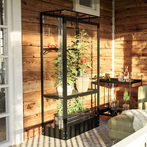 <span class=keywords><strong>Serre</strong></span> miniature moderne en alliage d'aluminium avec roues pour balcon domestique, structure en polycarbonate facilement assemblable - Product Image 2