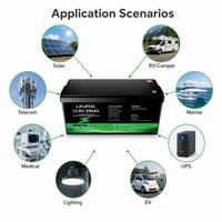 Batterie LiFePO4 à semi-conducteurs 12,8 V 200 Ah 2,56 kWh, remplacement de batterie plomb-acide à décharge profonde, IP68, BMS 50 A avec écran LCD, 6000+ cycles