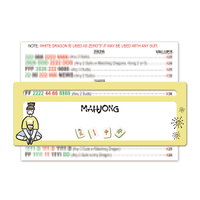 Lot de 4 cartes de règles de Mahjong américain, 4 couleurs assorties, avec marqueurs et lecteurs de règles, en PP durable et étanche