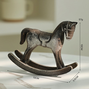Figurine en bois à sonnette, artisanat artisanal en forme de petit cheval, décoration de table pour salon, comptoir de <span class=keywords><strong>bar</strong></span>, style Art Déco, vente en gros - Product Image 5