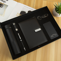 Agenda A5 personnalisé de luxe Carnet de reliure en cuir PU avec fil à coudre style imprimé et coffret cadeau pour bureau d'entreprise