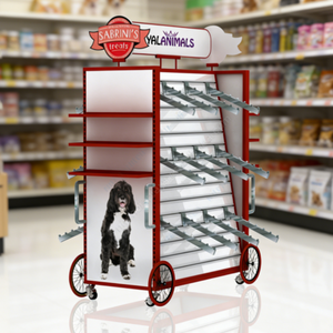 Multi-Functional Pet Accessories <b>Display</b> Rack with <b>Hooks</b> & Casters - Product Image 1