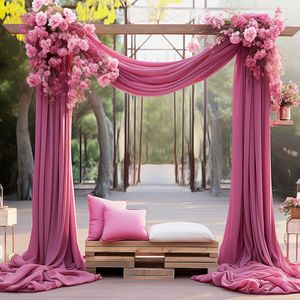 Trắng vòm màn cho đám cưới vòm draping vải sheer Backdrop Rèm cho buổi lễ Bridal Đảng trang trí nội thất - Product Image 5