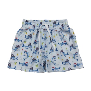 Trajes de Baño para Niños con Estampado de Tiburón, Estrella de Mar y Velero, Shorts de Baño para Niños, Ropa de Playa para Niños - Product Image 1
