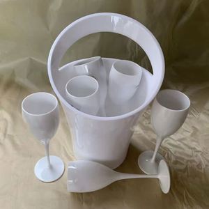 3.2L Oem Costom Logo Withe Black Clear Acrylic PS <b>Plastic</b> Ice Imperial Champagne Wine Chiller Ice Bucket Bottle Cooler - Product Image 4